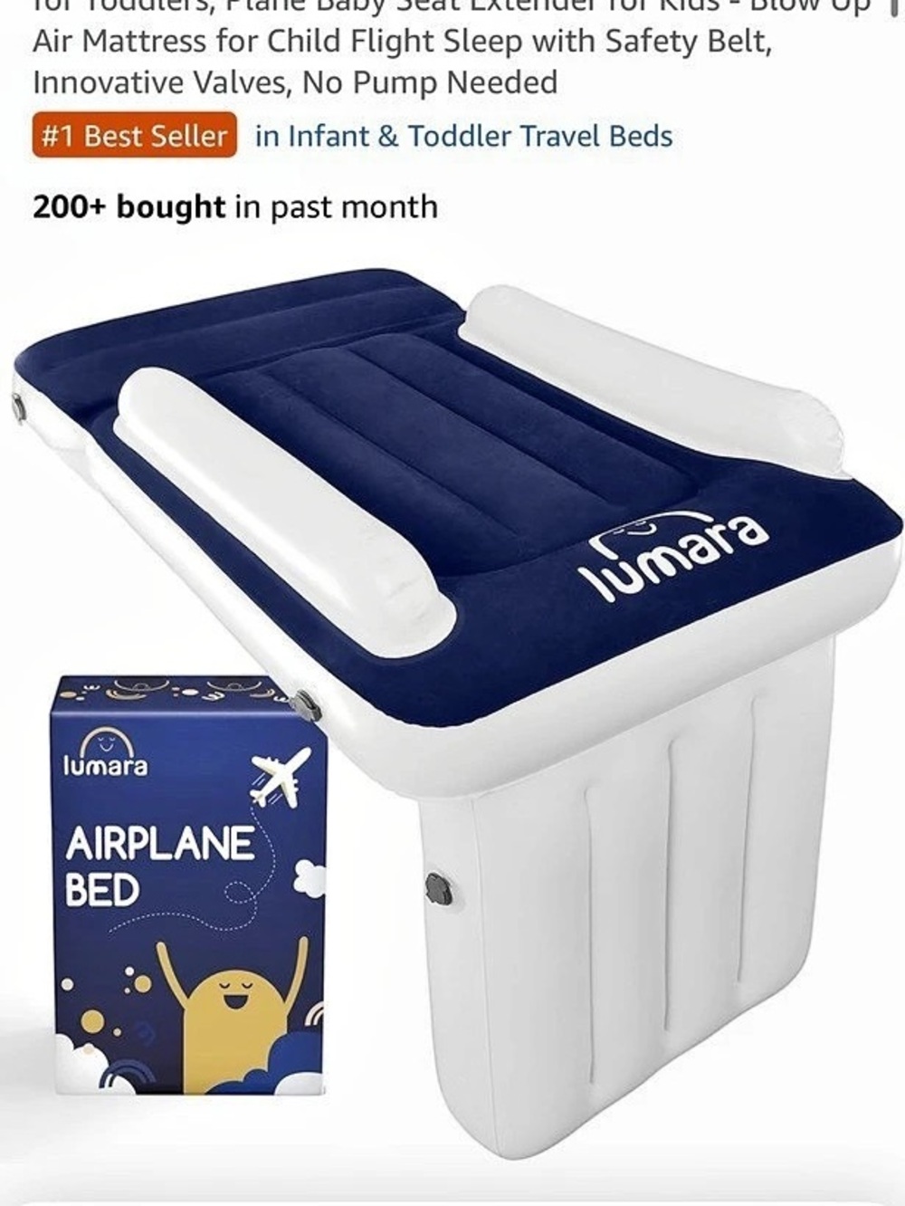 Lumara Airplane Airbed Inflatable Blue NWT